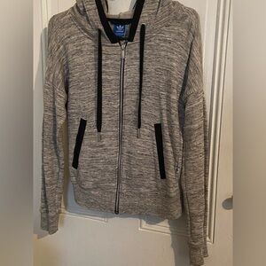 Adidas Women's Heathered Gray Zip Hoodie